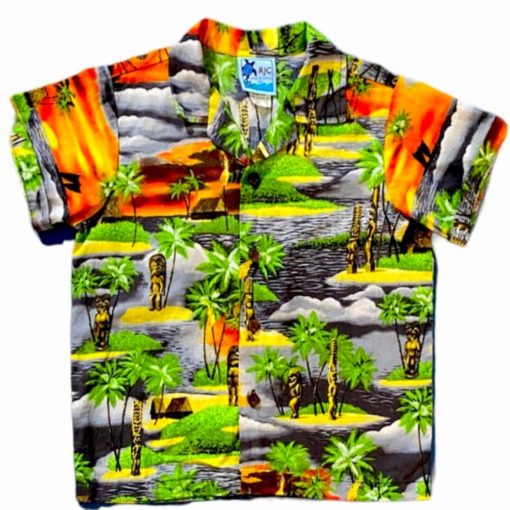 Boys RJC Kalaheo Kids Tropical Island Hawaiian Shirt -LIKE NEW
